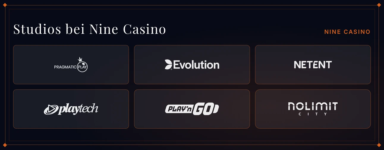 Spielstudios bei Nine Casino
